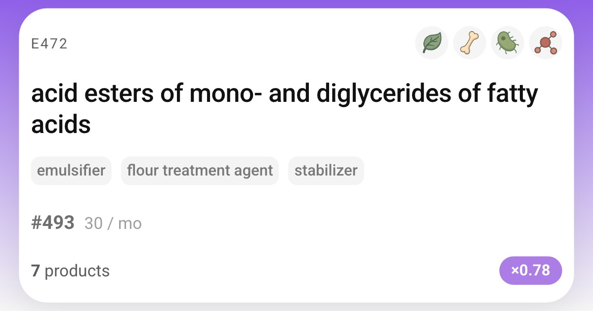 Diglycerides E472 - acid esters of mono- and diglycerides of fatty...